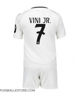 Günstige Real Madrid Vinicius Junior #7 Heimtrikotsatz Kinder 2024-25 Kurzarm (+ Kurze Hosen)